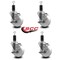 Service Caster 4'' Nylon Swivel 1-1/4'' Expanding Stem Caster Set with Brake, 4PK SCC-EX20S414-NYS-TLB-114-4 - alternate 3